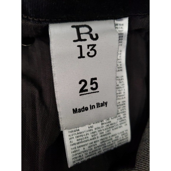 R13 Boy Skinny Jeans in Albany Black Denim Sz 25 R13W0086-230 Mid-Rise (E - Picture 3 of 10